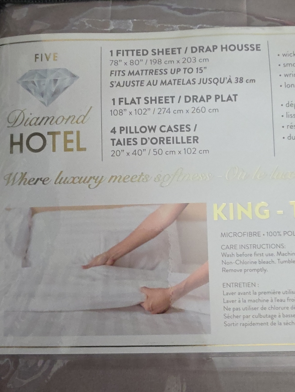 Diamond Supply Co. King Sheet Set in Light Gray - Hotel Microfiber